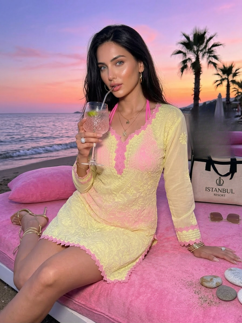 Limoncello Chikankari Short Kurta