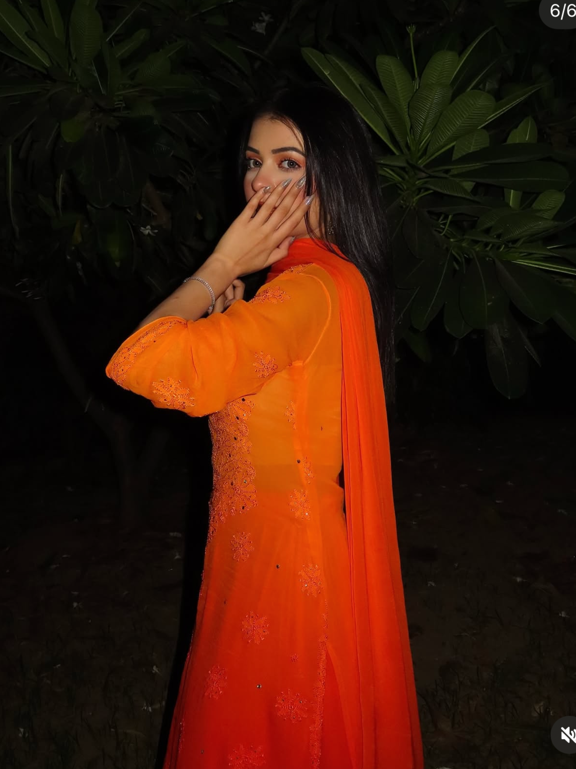 European Sunset Chikankari Kurta Set