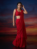 Ruby Milan Sequin-Embellished Chikankari Lehenga Saree