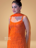 Uorfi Javed in Mabel Chikankari Gharara Short Kurta Set (Set of 3)