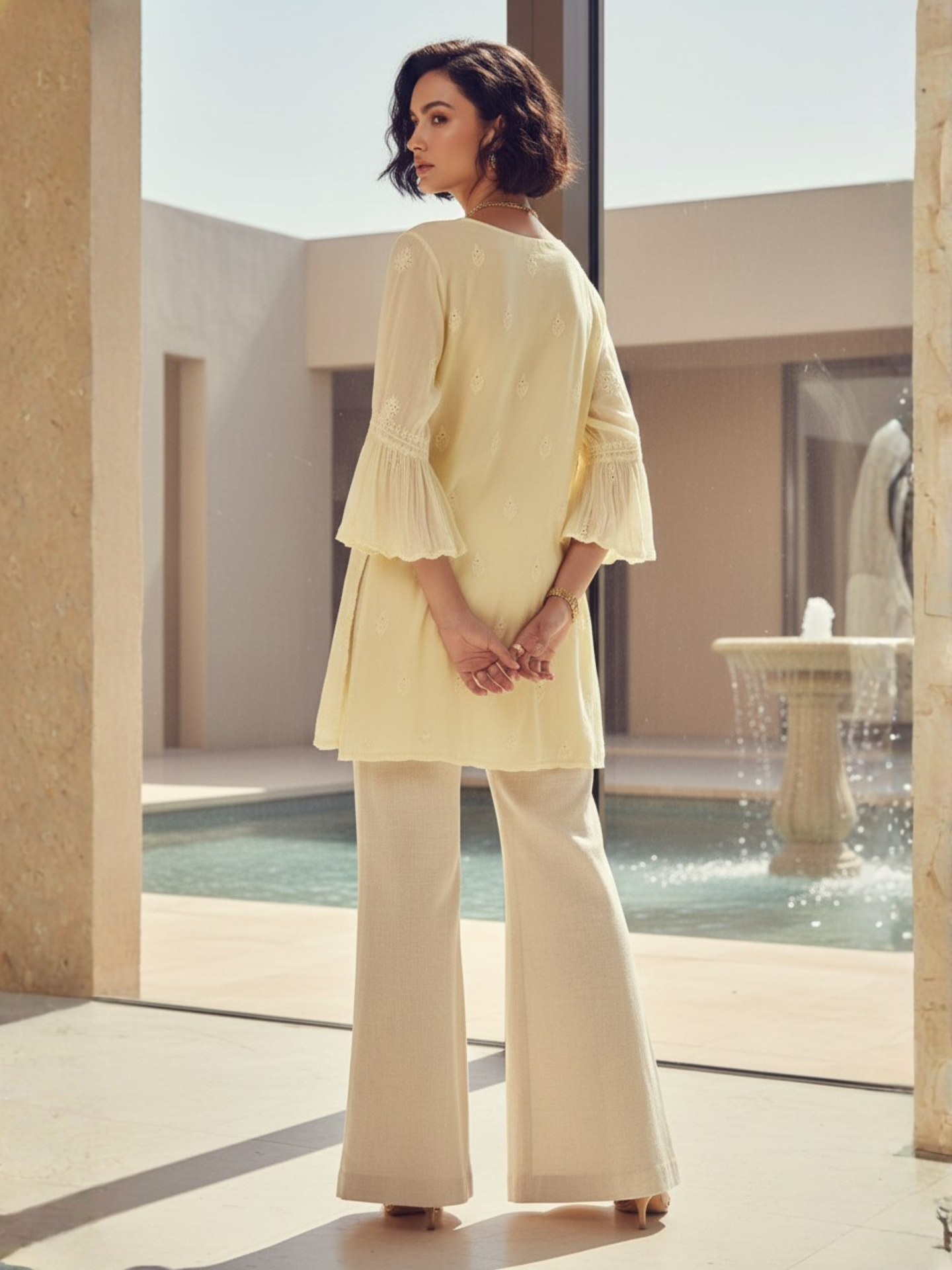 Sol Chikankari Short Kurta