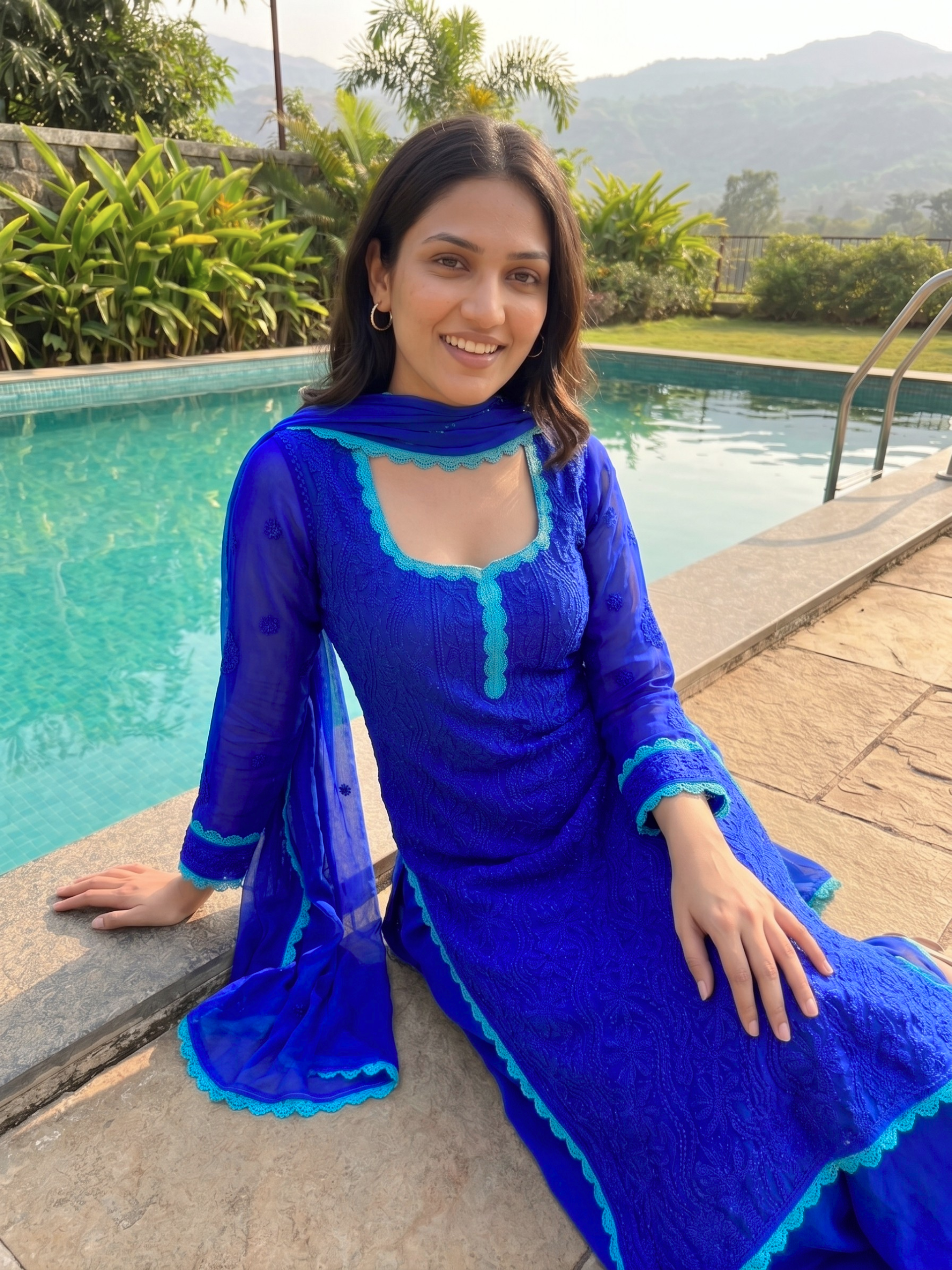 Elara Chikankari & Lace Kurta Set (Set of 3)