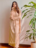 Elara Classic Beige Chikankari Kurta Set (Set of 3)