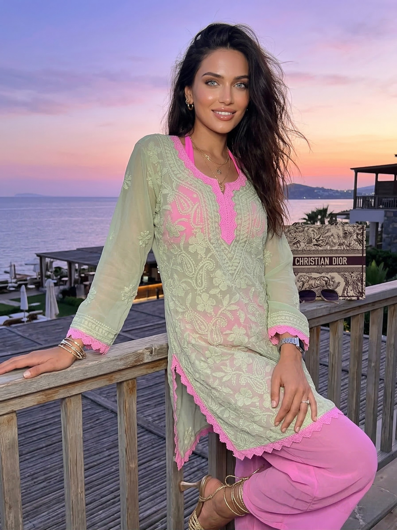 Palermo Chikankari Short Kurta