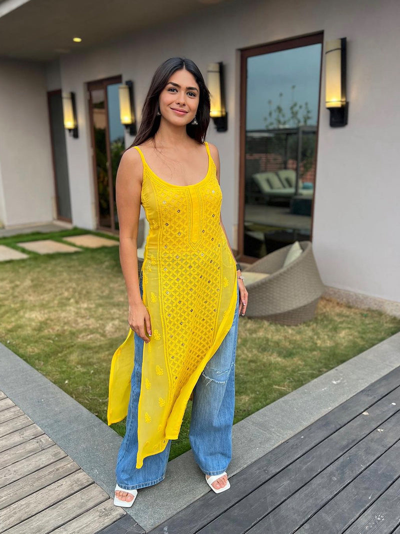 Dandelion Ring Work Chikankari Kurta - Shop Label Aishwaryrika