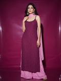 Carolina Strappy Chikankari Kurta Set (Set of 3)