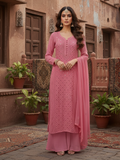 Dusty Rose Ring Work Kurta Set