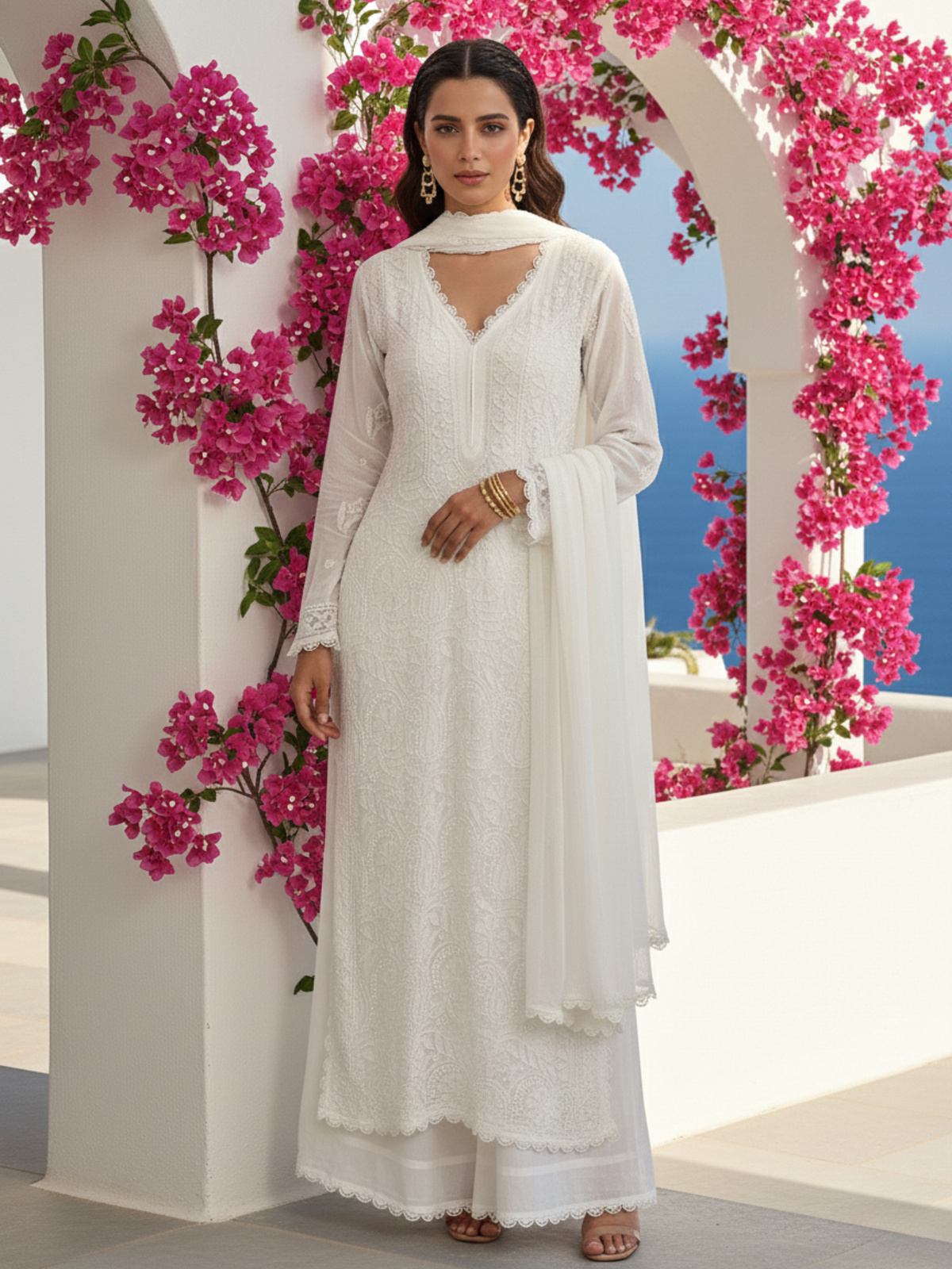 Zara Chikankari Kurta Set (Set of 3)