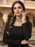 Black Raven Chikankari Anarkali Set