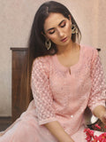 Pink Candy Chikankari Kurta Set