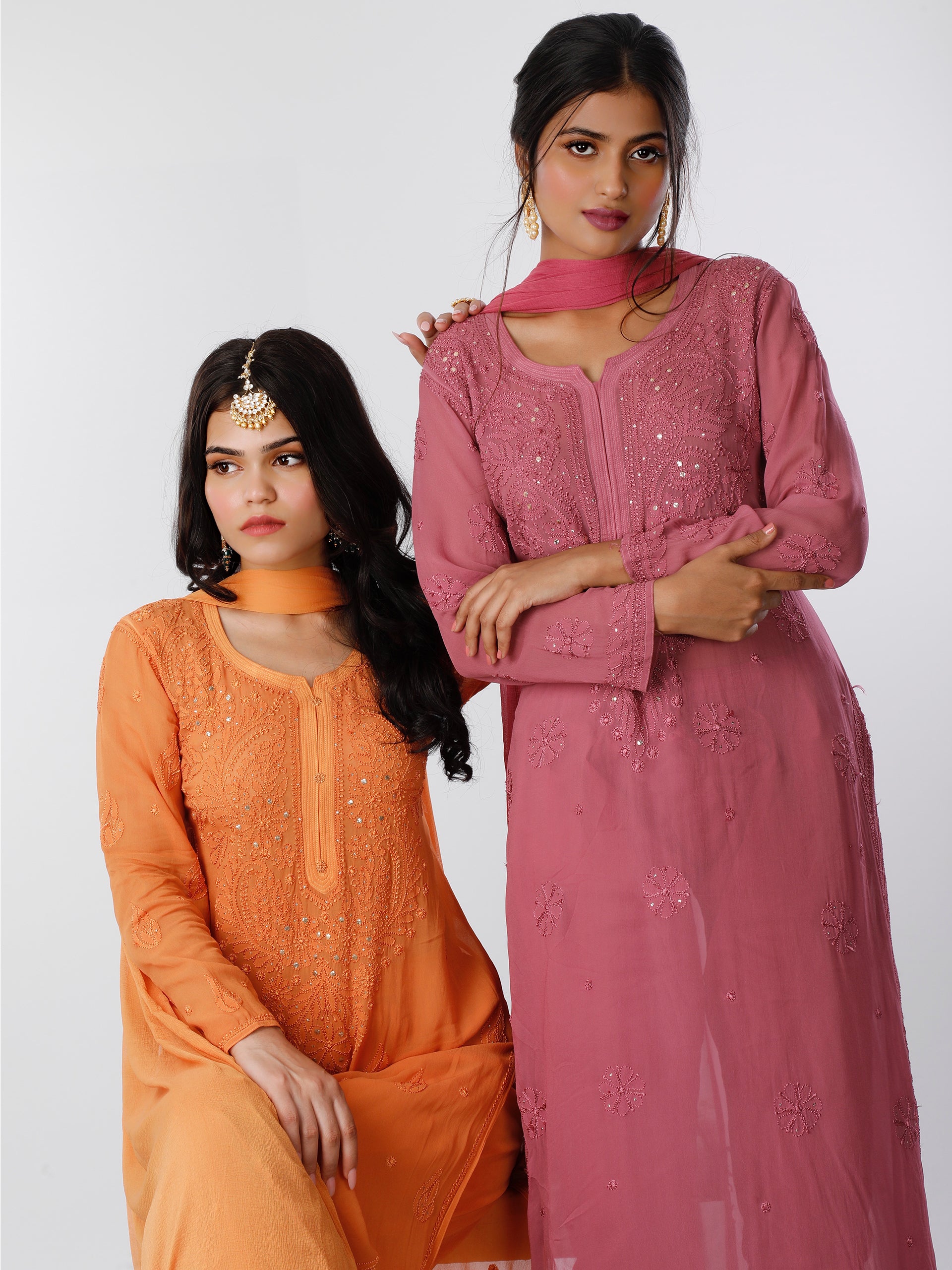 Dragonfruit Chikankari Kurta - Shop Label Aishwaryrika