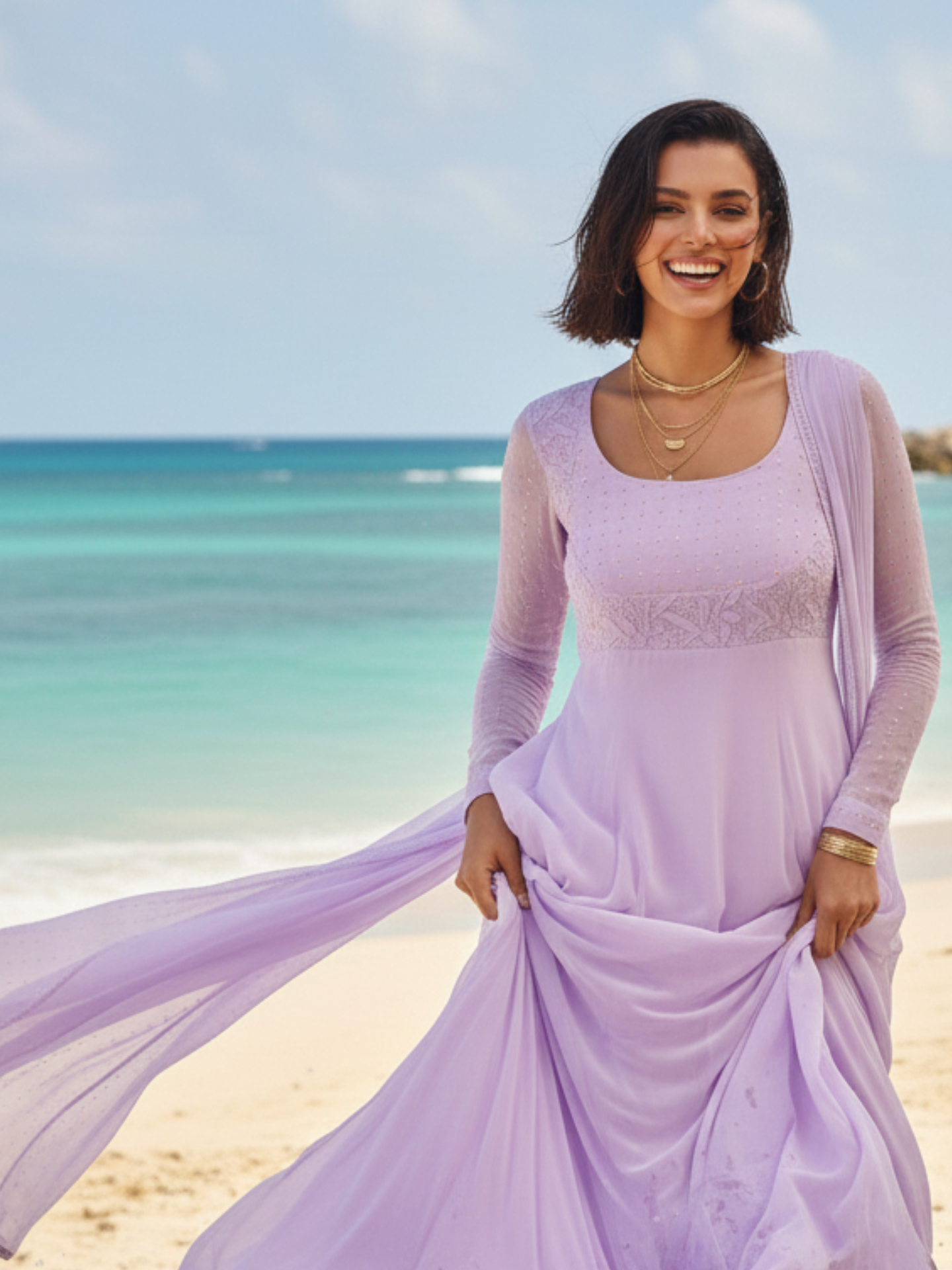 Lavender Dolce Chikankari Anarkali Set