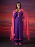Annecy Chikankari & Lace Kurta Set (Set of 3)