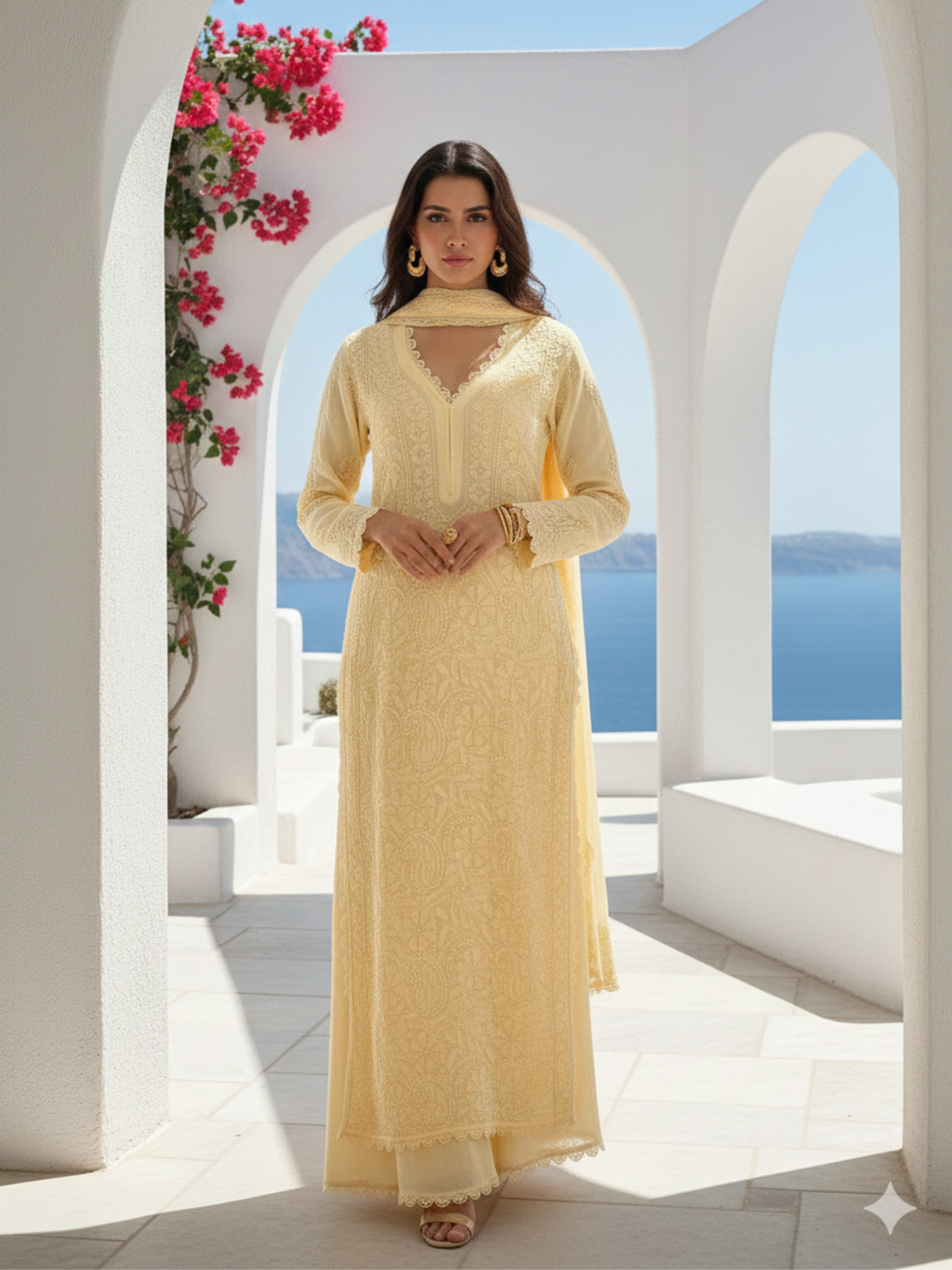 Bellina Chikankari Kurta Set (Set of 3)