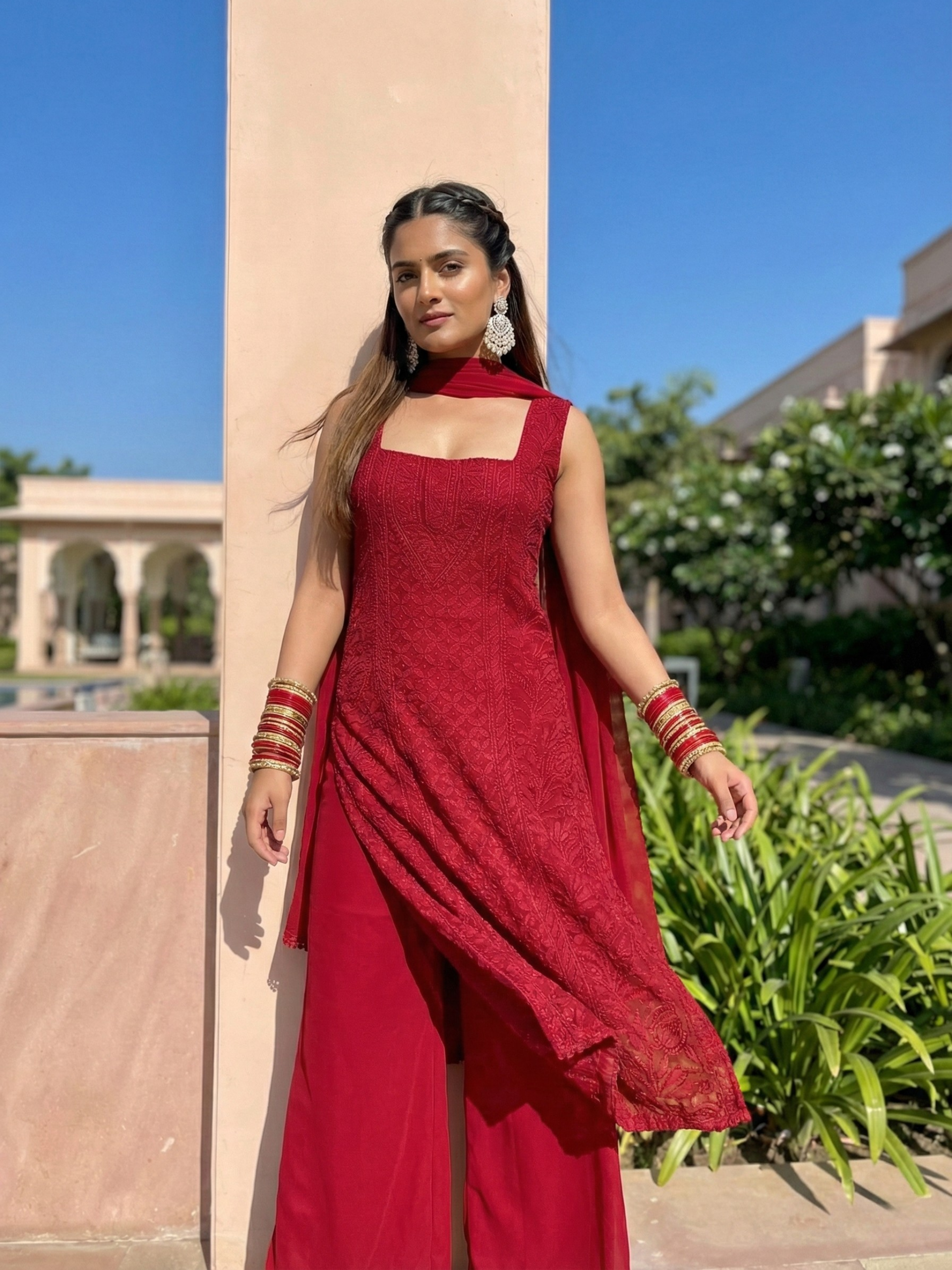 Rosaria Chikankari Square Neck Kurta-Set