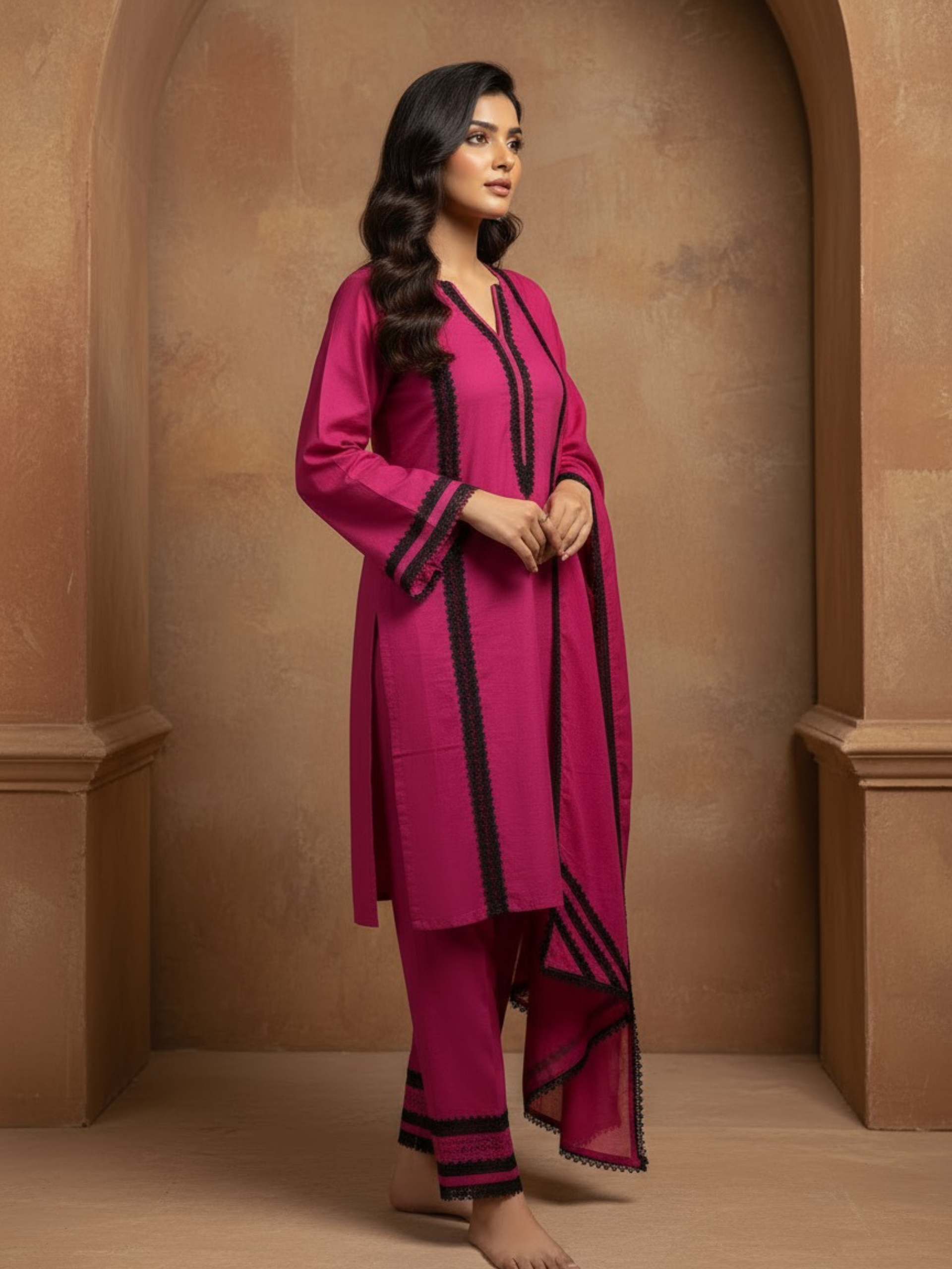 Alaya Cotton Lace Kurta Set (Set of 3)