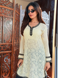 Butter Noir Chikankari Short Kurta