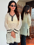 Butter Noir Chikankari Short Kurta