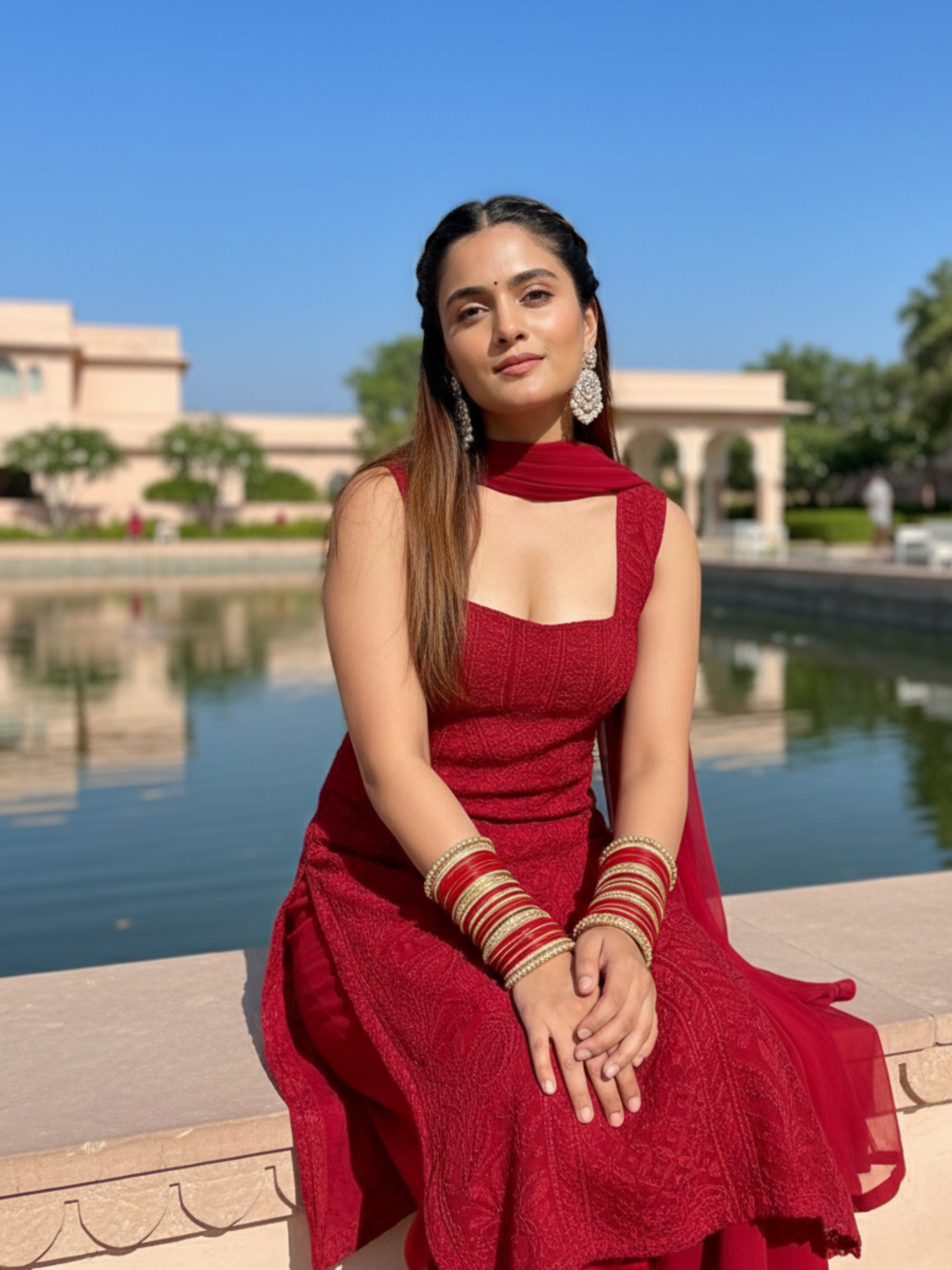 Rosaria Chikankari Square Neck Kurta-Set