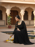 Black Raven Chikankari Anarkali Set