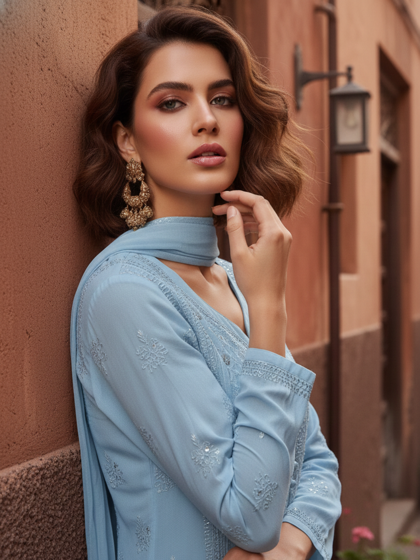 Deep Water Ring Work Chikankari Kurta Set