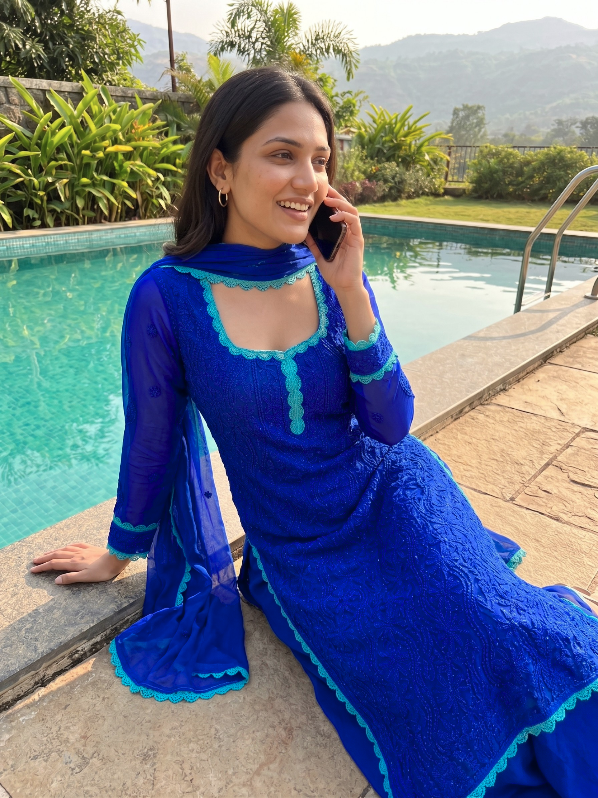 Elara Chikankari & Lace Kurta Set (Set of 3)