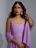 Eclipse Lilac Chikankari & Mukaish Anarkali Kurta - Shop Label Aishwaryrika