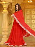 Fire Ruby chikankari Lehenga with lace (set of 3) - Shop Label Aishwaryrika