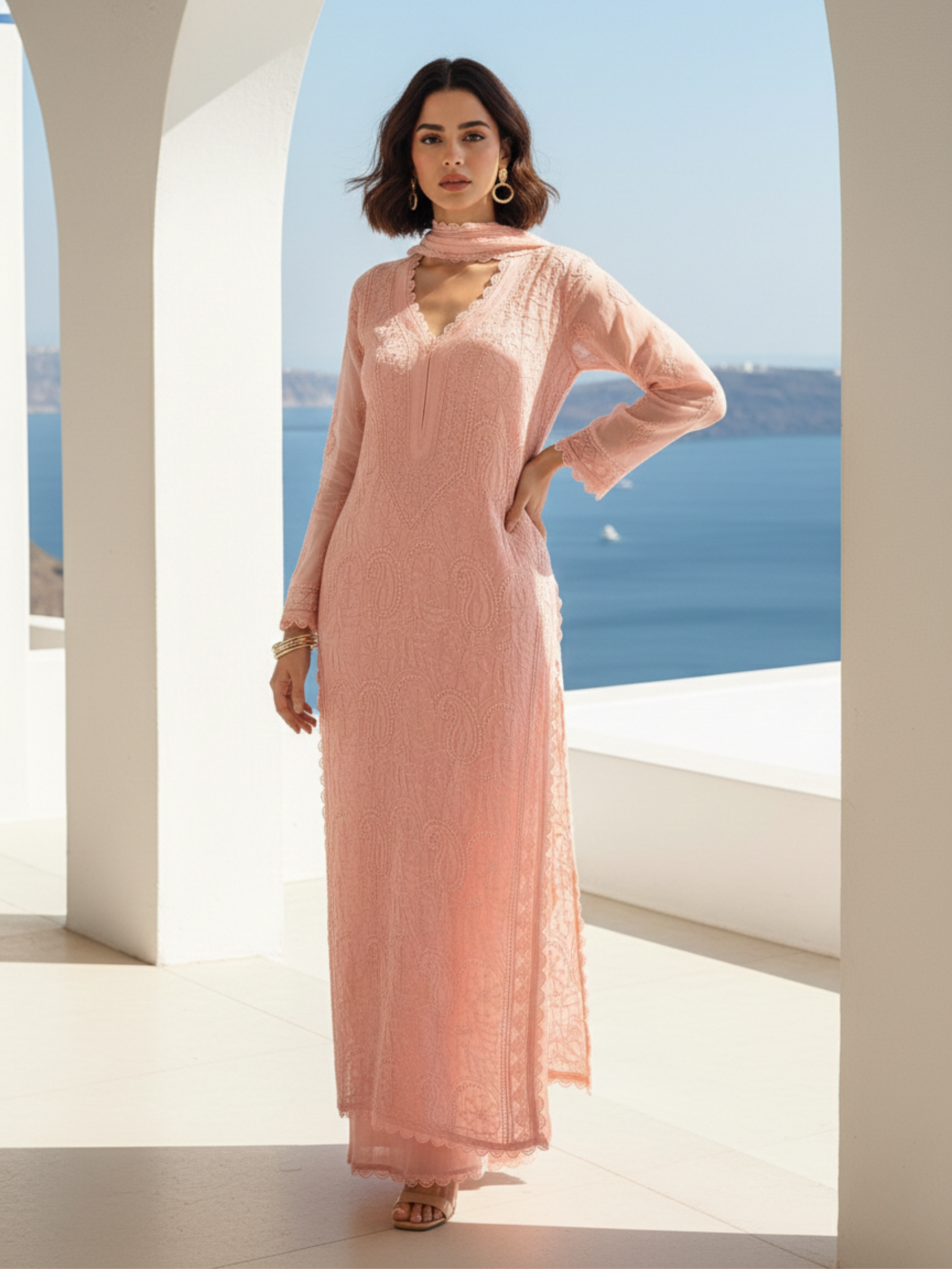 Florina Chikankari Kurta Set (Set of 3)