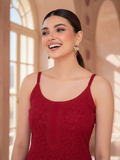 Scarlet Red Chikankari Kurta