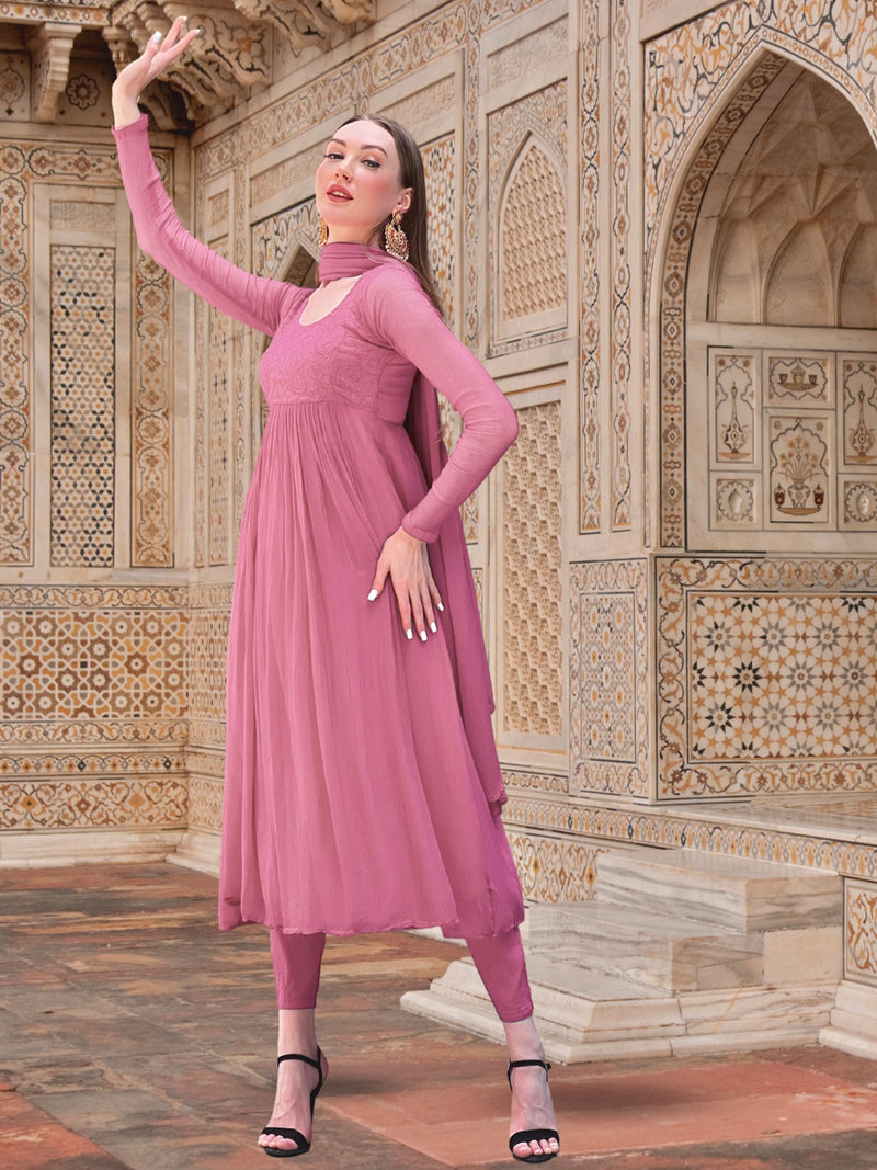 Athena Chikankari Anarkali Set