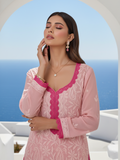 Valentina Pink Chikankari Kurta Set (Set of 3)