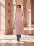 Powder Pink Chikankari Kurta