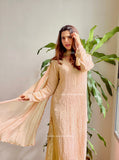 Elara Classic Beige Chikankari Kurta Set (Set of 3)