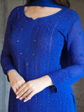 Bazaar Blue Full Sleeves Chikankari Kurta Set - Shop Label Aishwaryrika