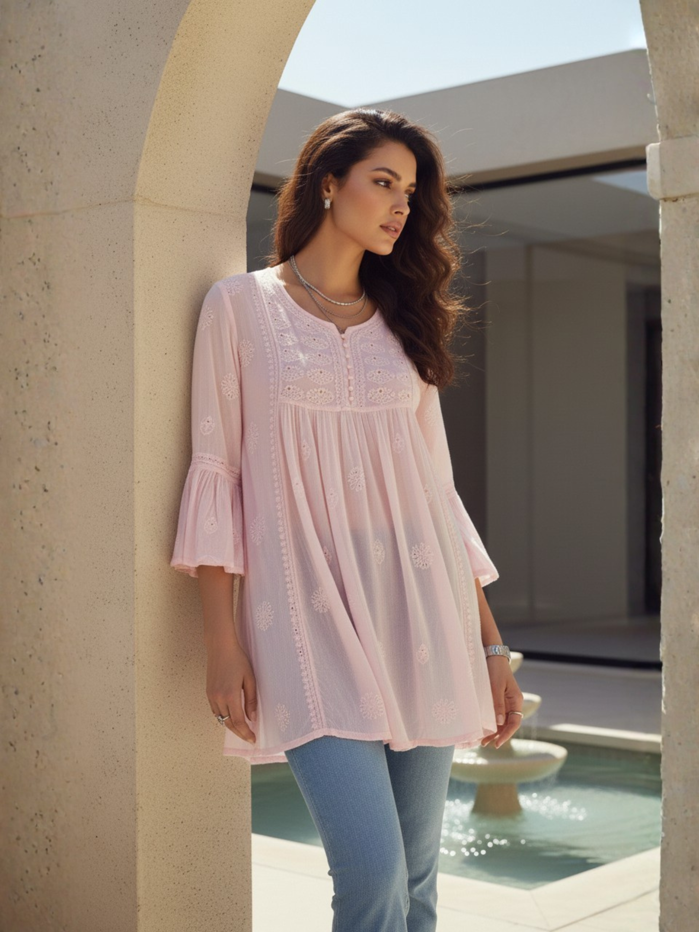 Rosie Chikankari Short Kurta