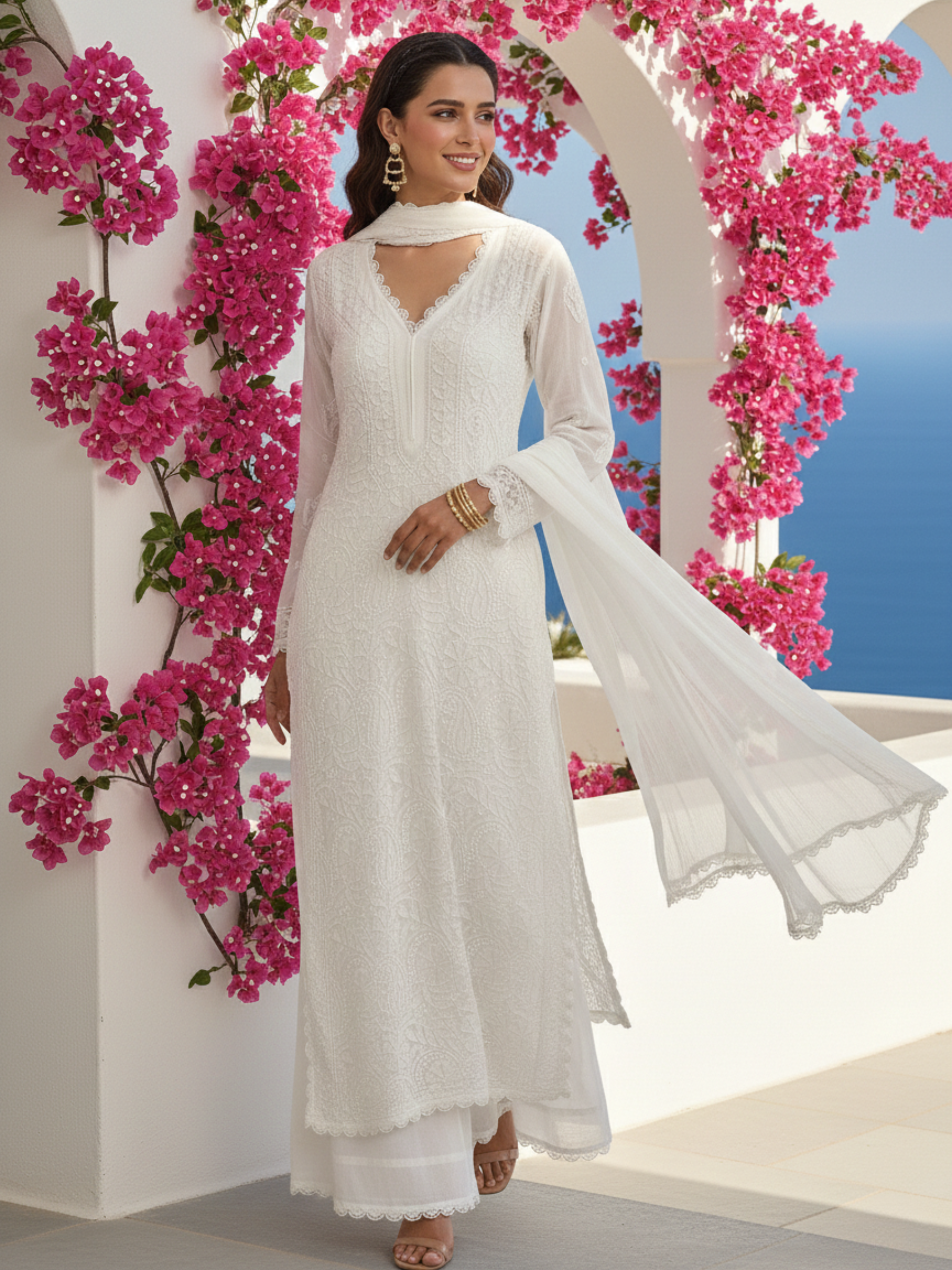 Zara Chikankari Kurta Set (Set of 3)