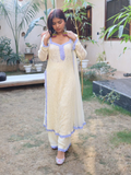 Aniyah Butter Yellow Chikankari Kurta Set (set of 3)