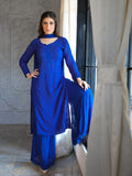 Bazaar Blue Full Sleeves Chikankari Kurta Set - Shop Label Aishwaryrika