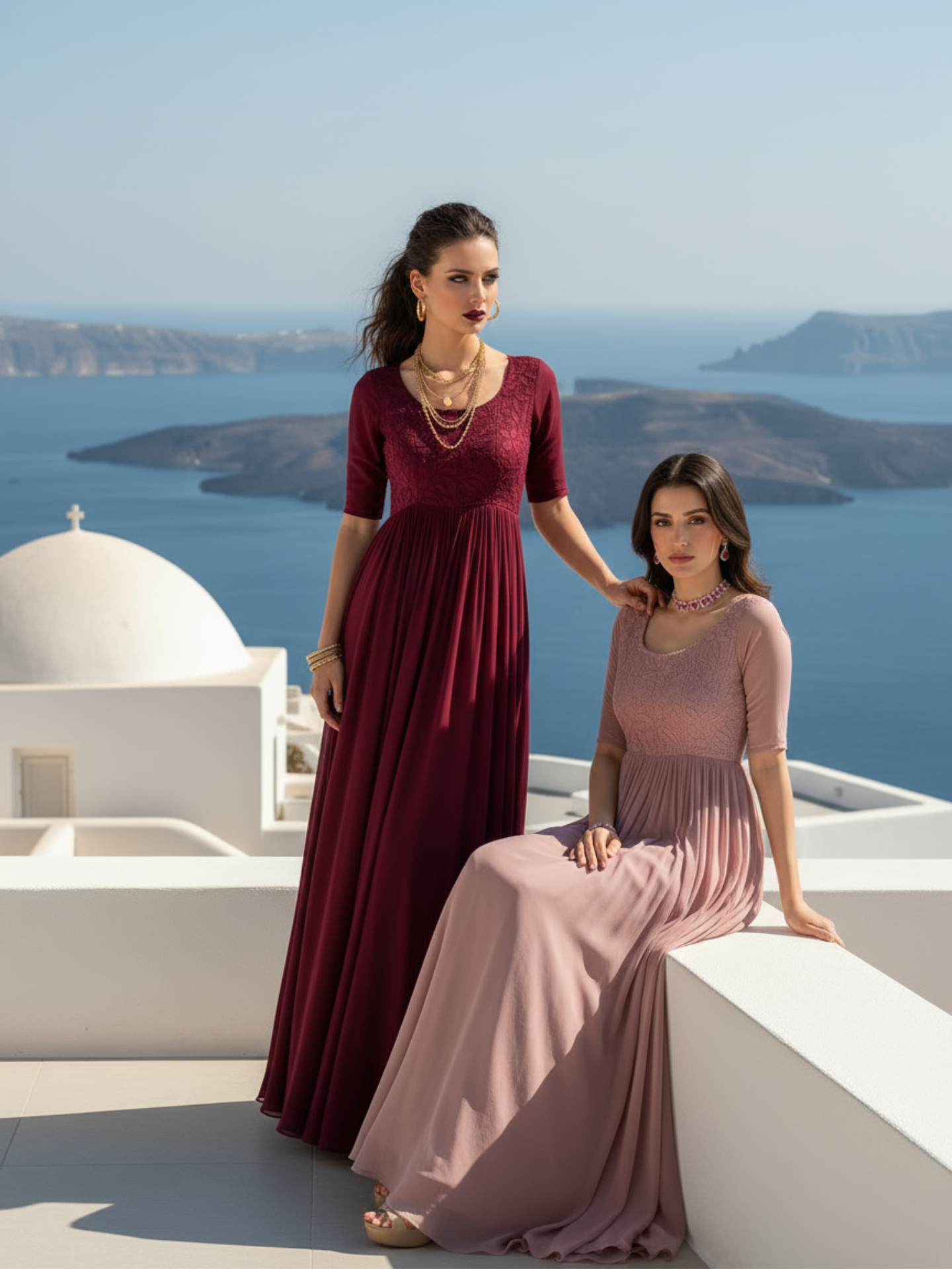 Burgundy Dawn Chikankari Gown