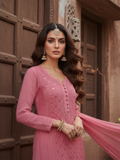 Dusty Rose Ring Work Kurta Set