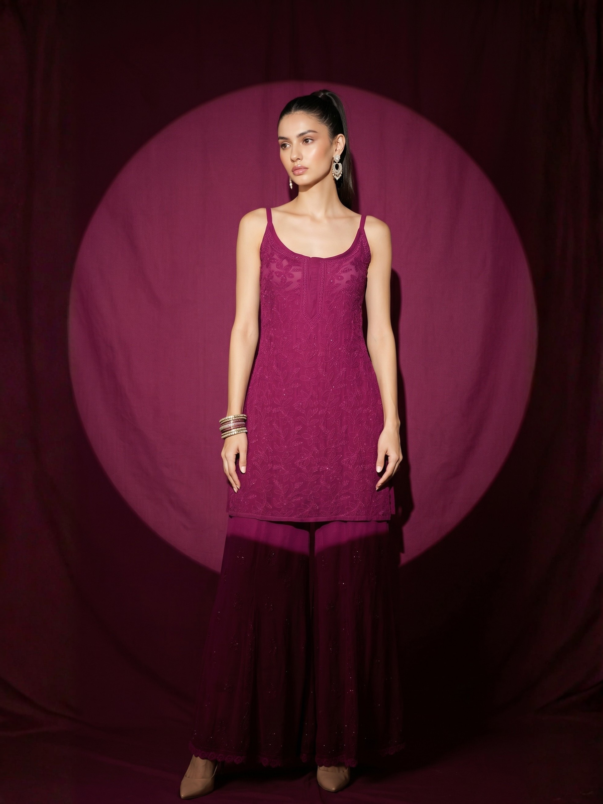 Winery Chikankari Short Kurta Set