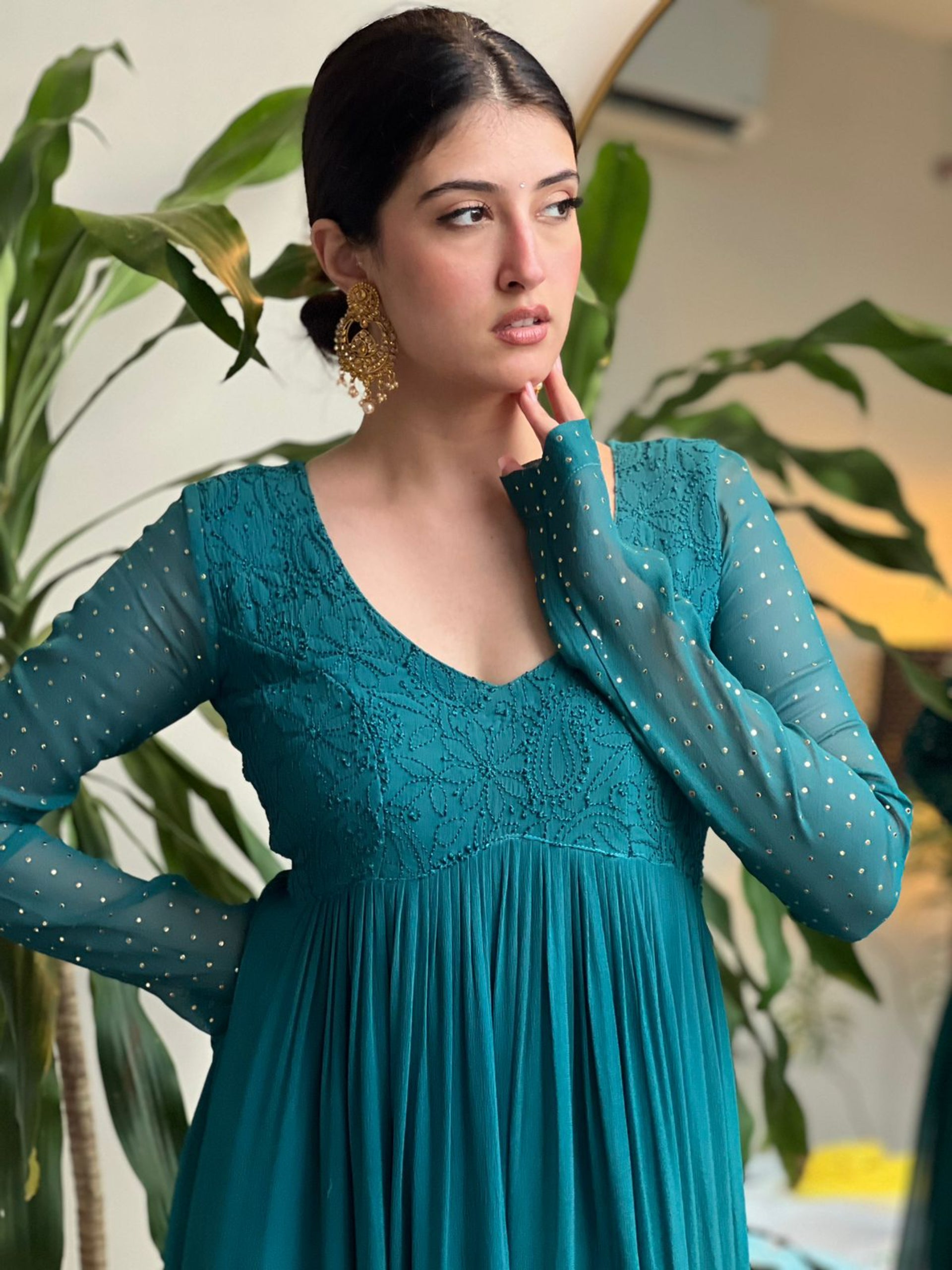 Elaine chikankari Anarkali gown