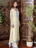 Aniyah Butter Yellow Chikankari Kurta Set (Set of 3)