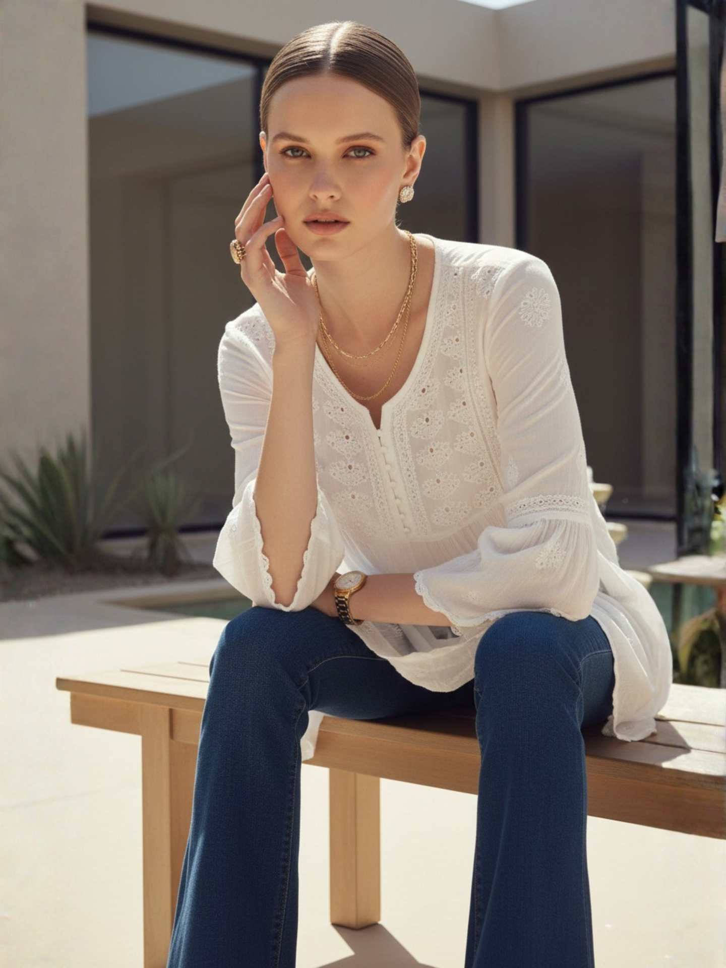 Tara Chikankari Short Kurta