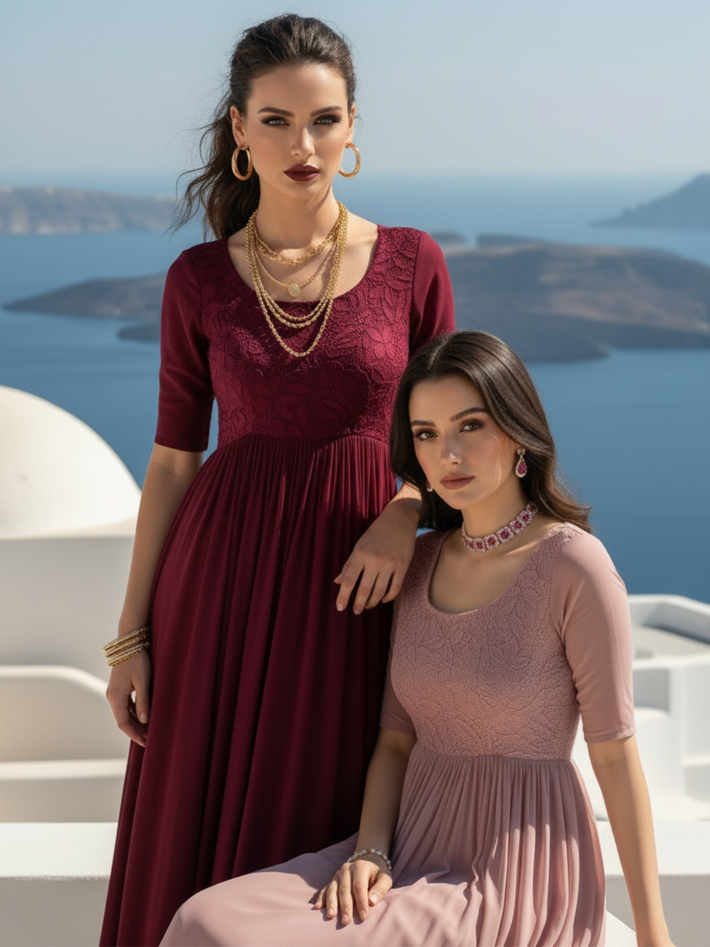 Burgundy Dawn Chikankari Gown