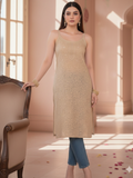 Anastasia Beige Chikankari Long Kurta
