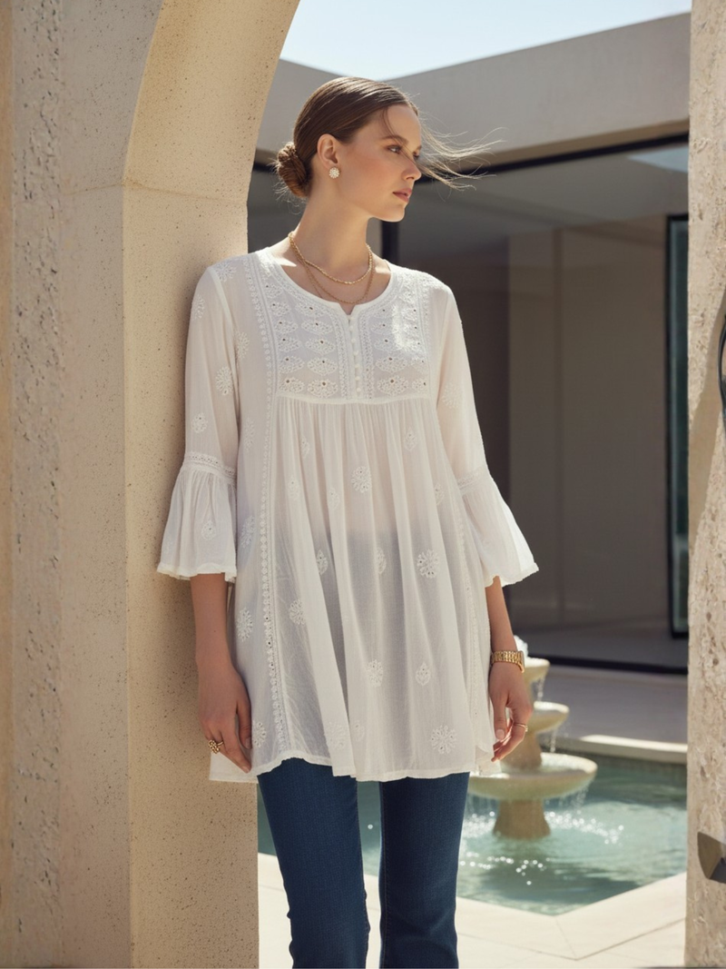 Tara Chikankari Short Kurta