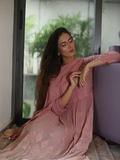 Rose Gold Chikankari Anarkali Set (Set of 3)