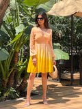 Sunset Muse Hand-Embroidered Chikankari Corset Style Dress